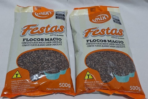 CONFEITEIRO FLOCOS MACIO CHOCOLATE ESCURO 500GR